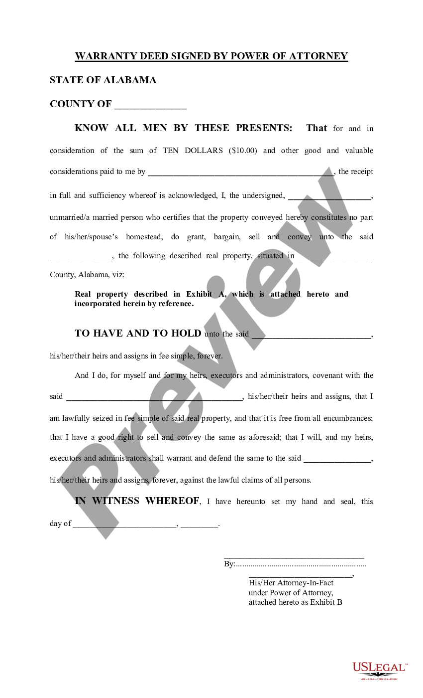 Signing Deed With Power Of Attorney | US Legal Forms