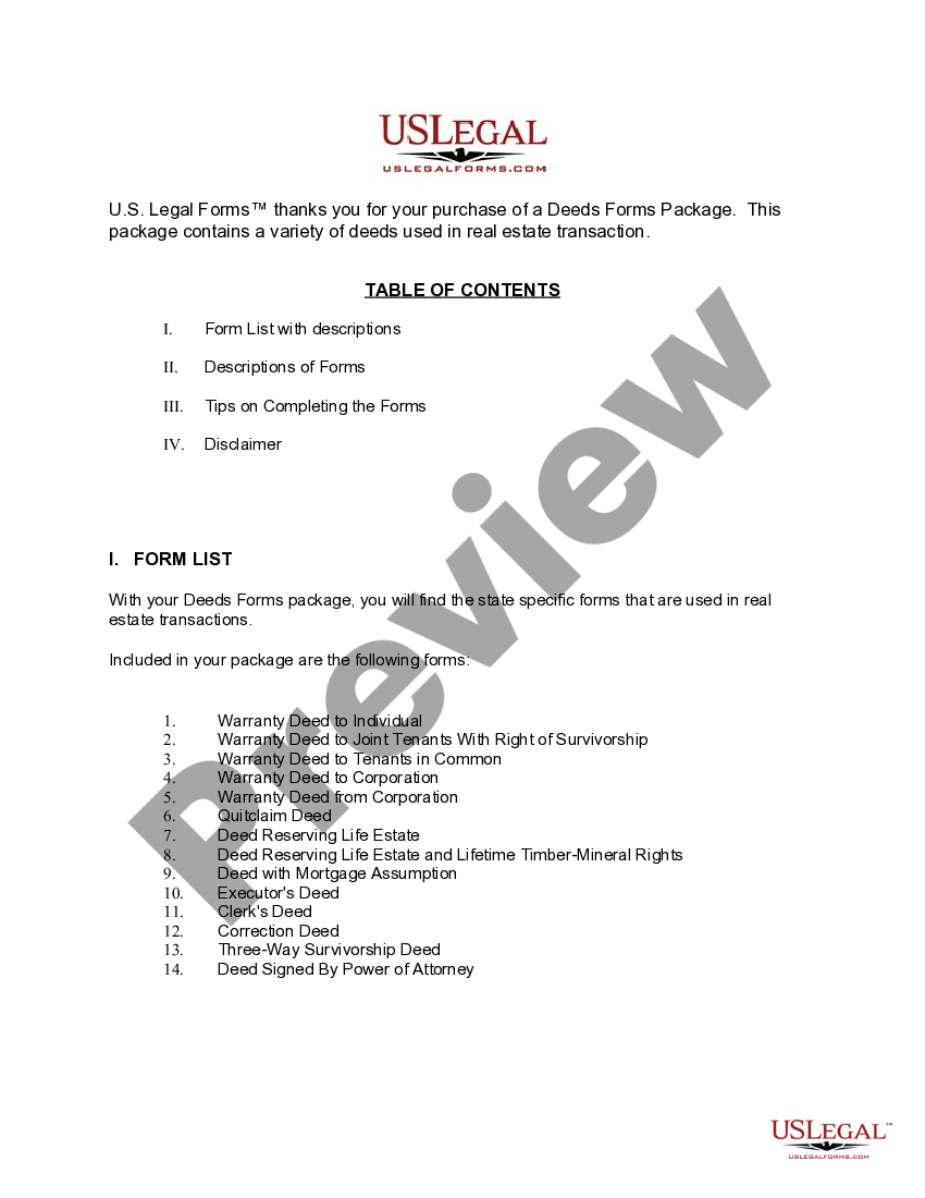 Alabama Deeds Forms Package US Legal Forms