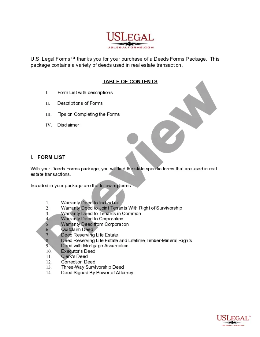 Preview Alabama Deeds Forms Package