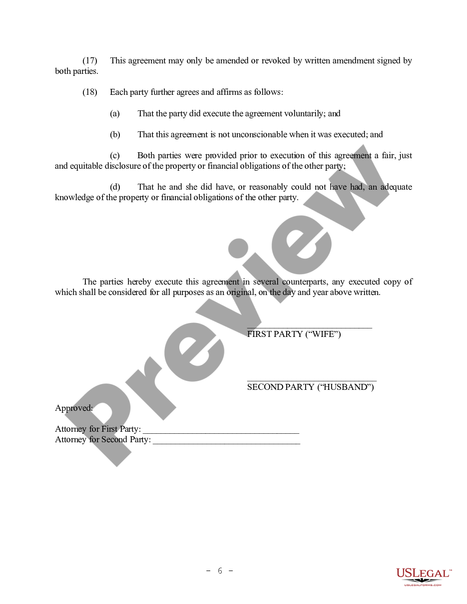 page 5 Alabama Prenuptial Premarital Agreement without Financial Statements preview