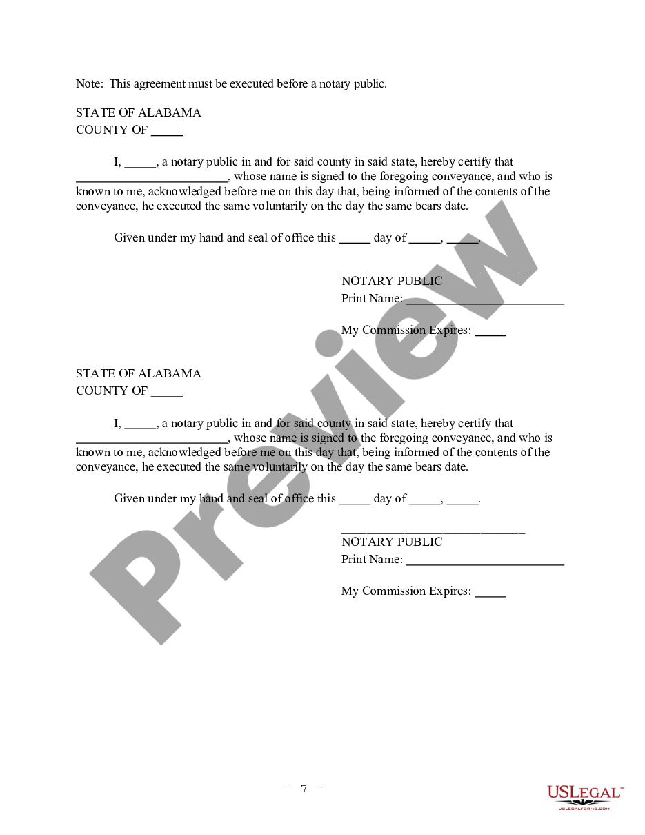 page 6 Alabama Prenuptial Premarital Agreement without Financial Statements preview