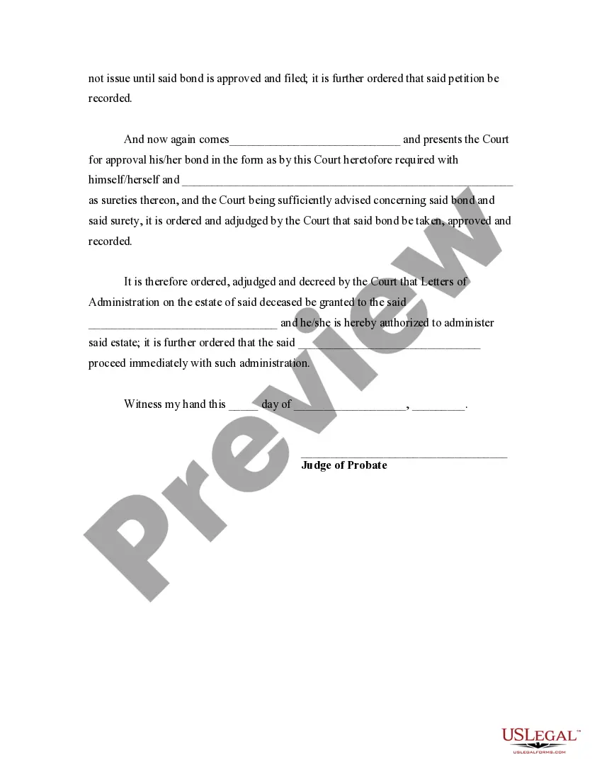 Get Order Granting Letters of Administration Preview Order Granting Letters of Administration