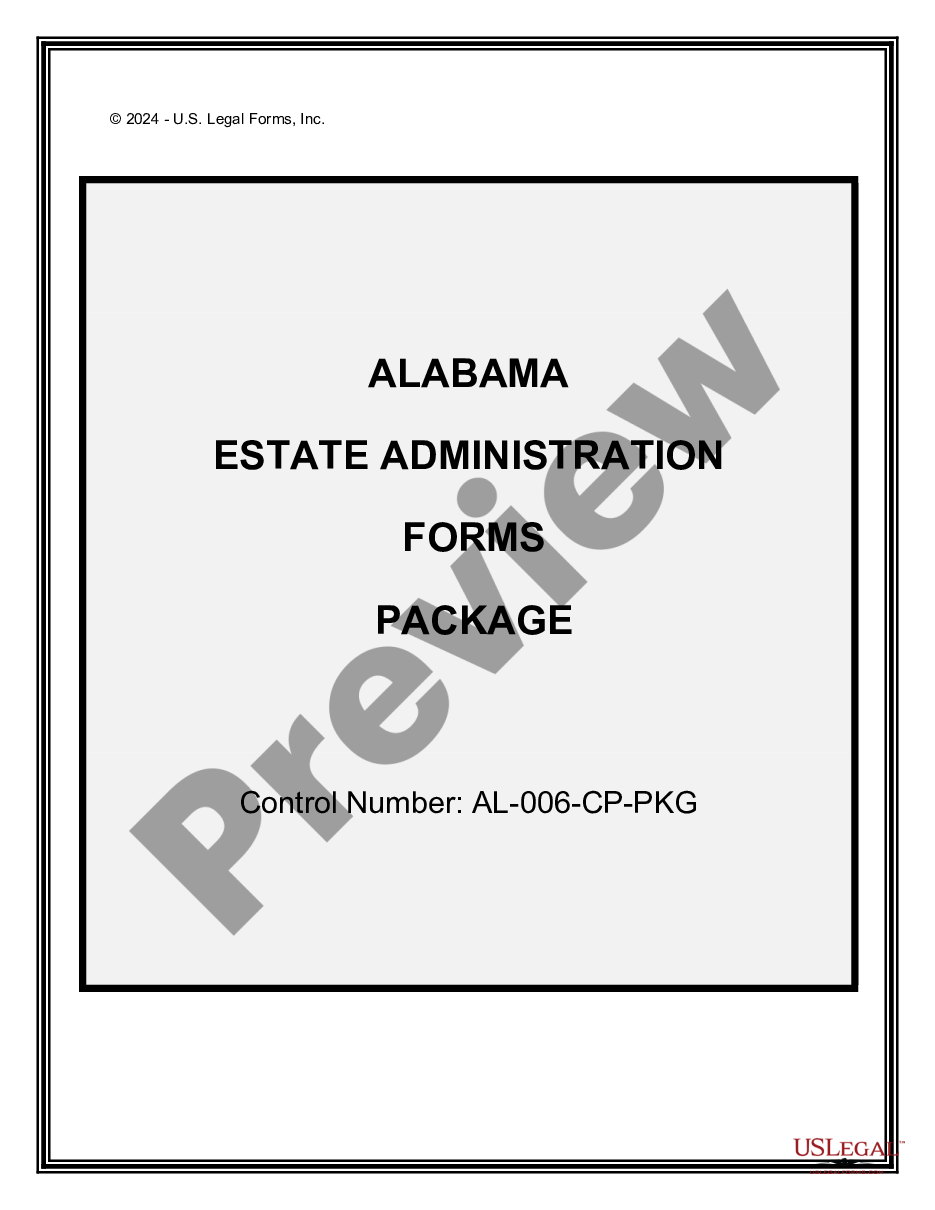 page 0 Alabama Estate Administration Forms Package preview