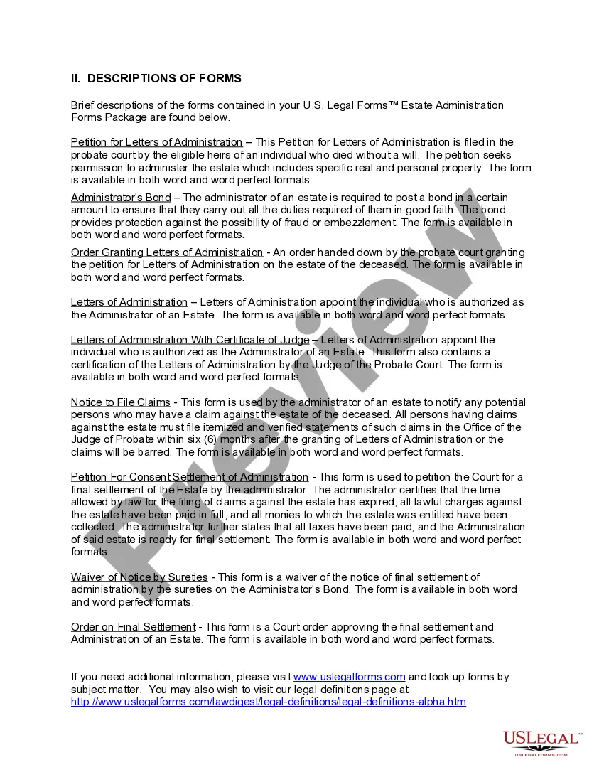 Get Alabama Estate Administration Forms Package Preview Alabama Estate Administration Forms Package