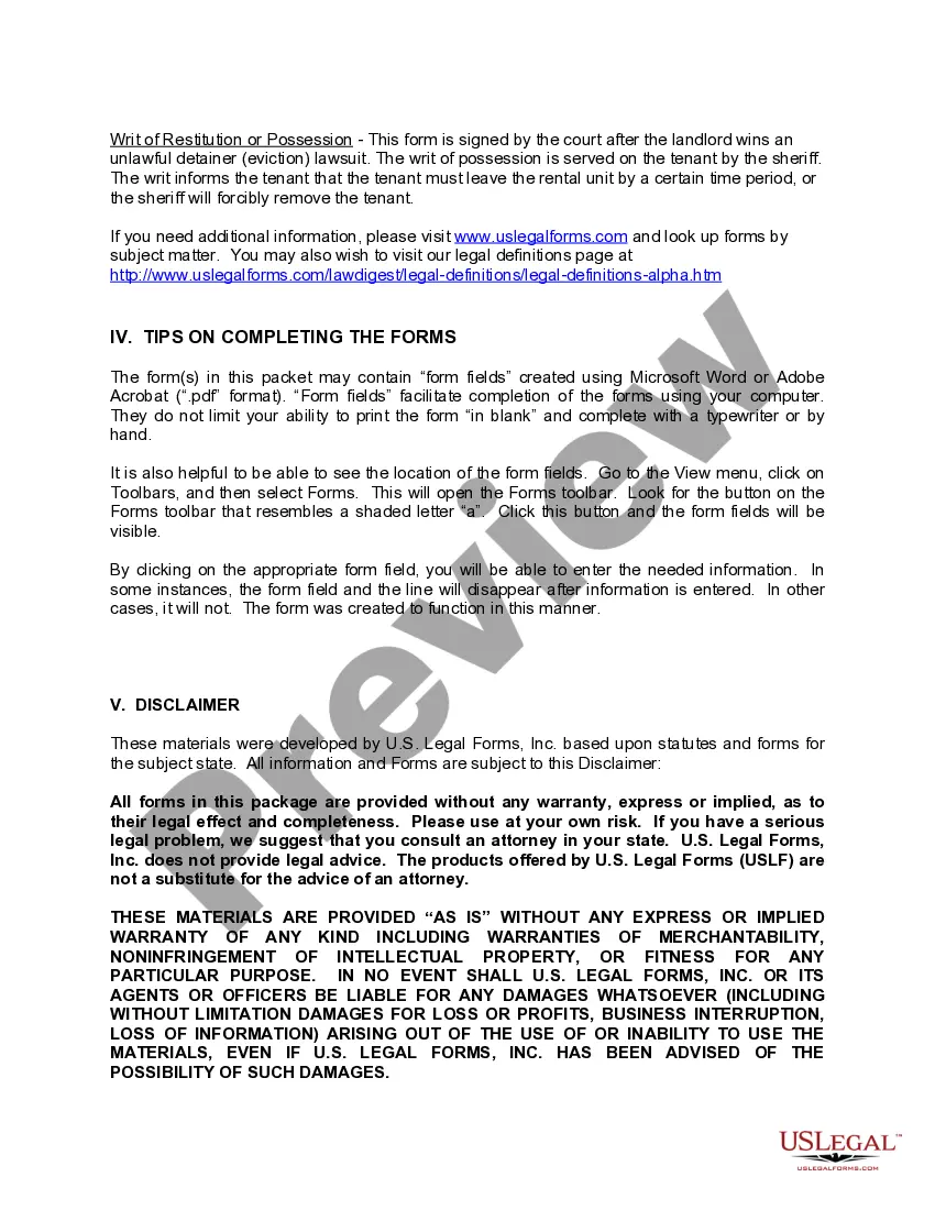 Preview Alabama Landlord Tenant Eviction Forms Package