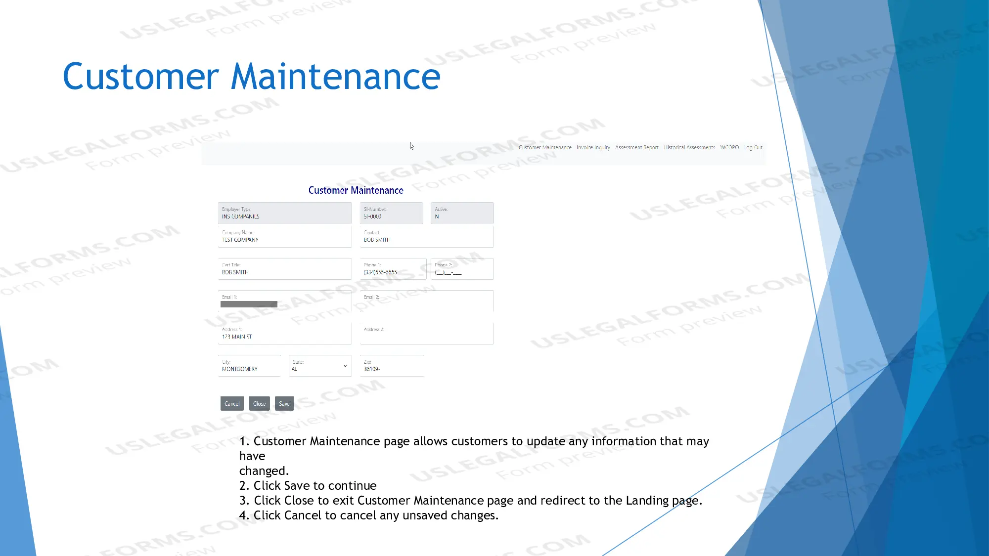 Preview WC Assessment Form (Instructions)