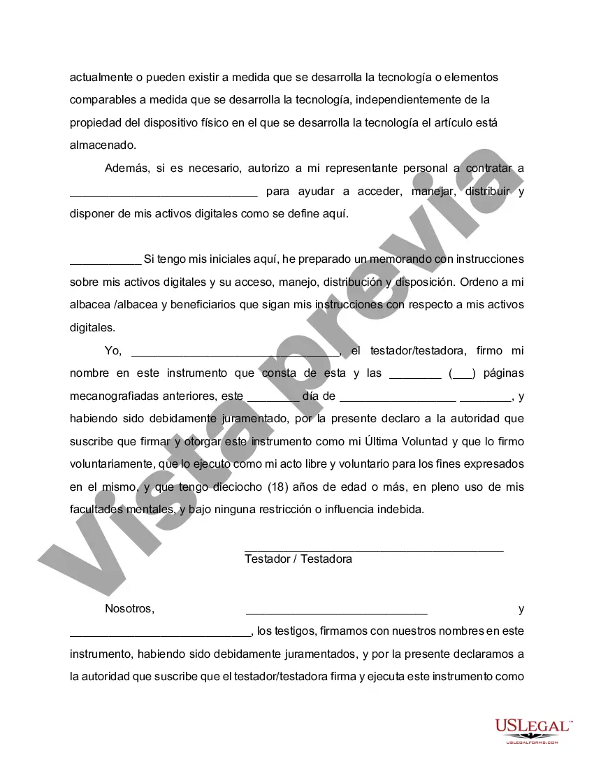 Preview Última voluntad y testamento