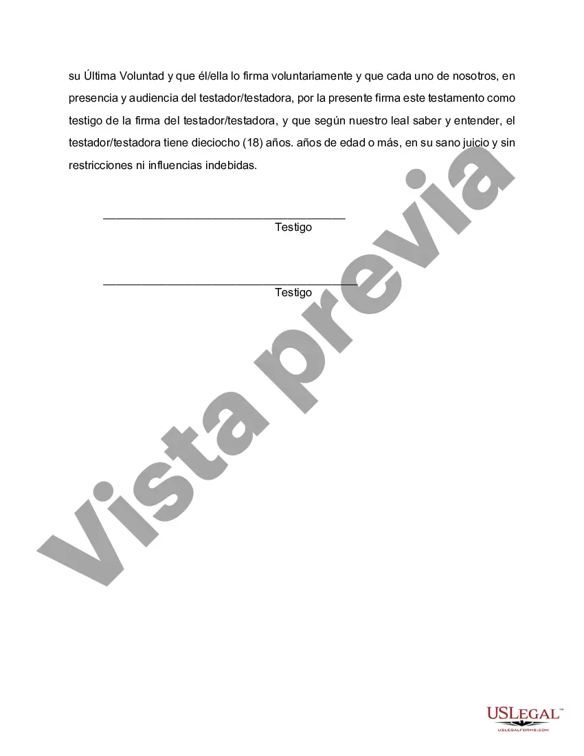 Preview Última voluntad y testamento