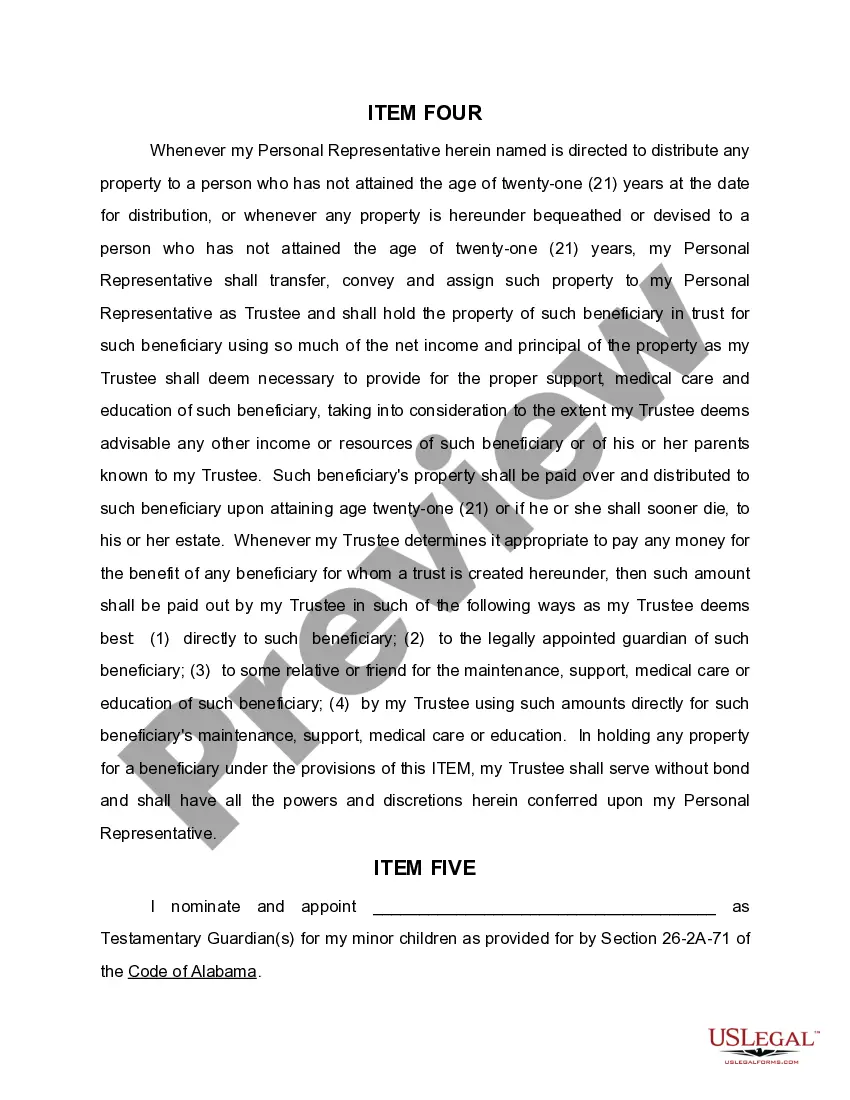 Preview Last Will and Testament