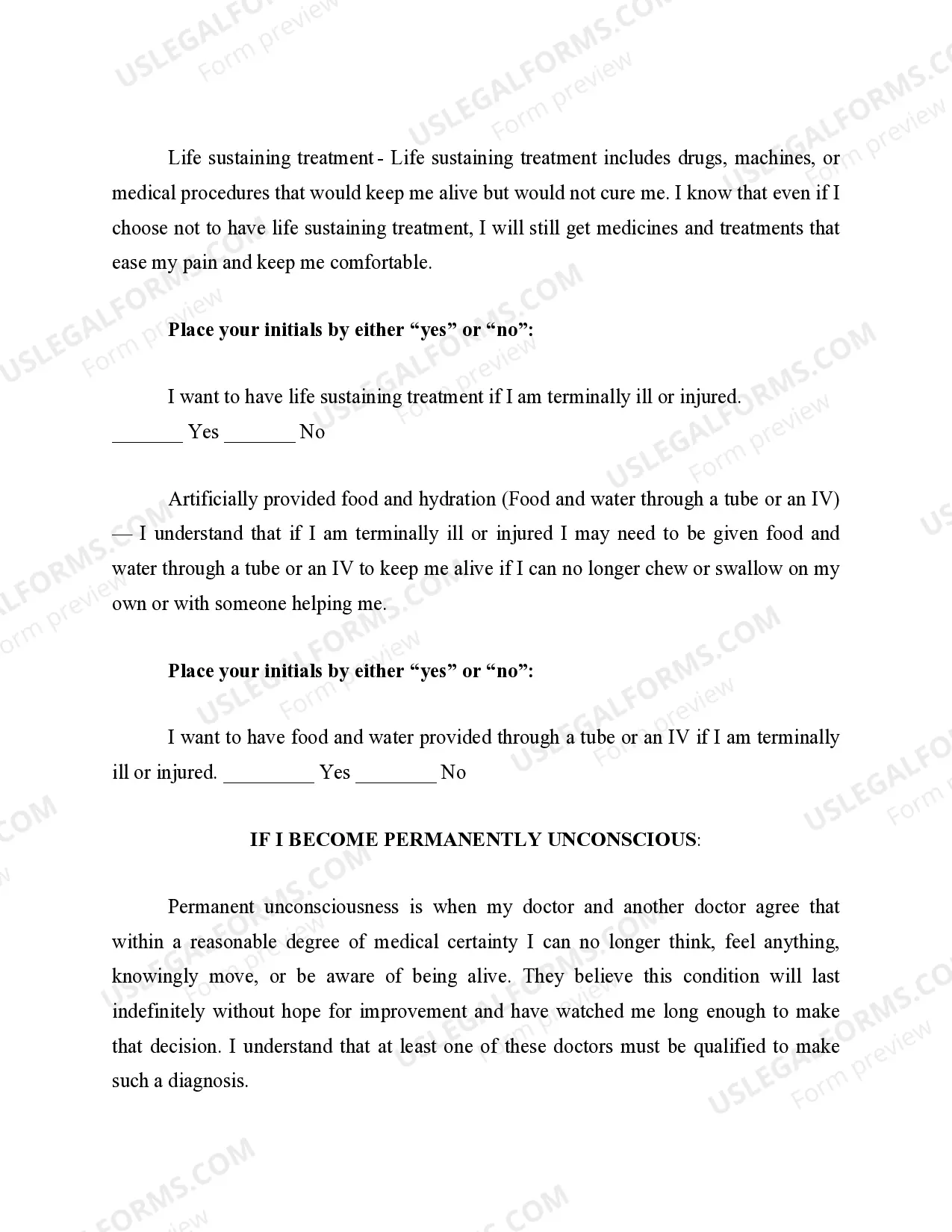 Preview Advance Directive for Healthcare - Living Will and Healthcare Proxy