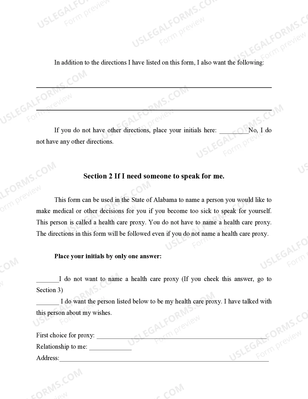 Preview Advance Directive for Healthcare - Living Will and Healthcare Proxy