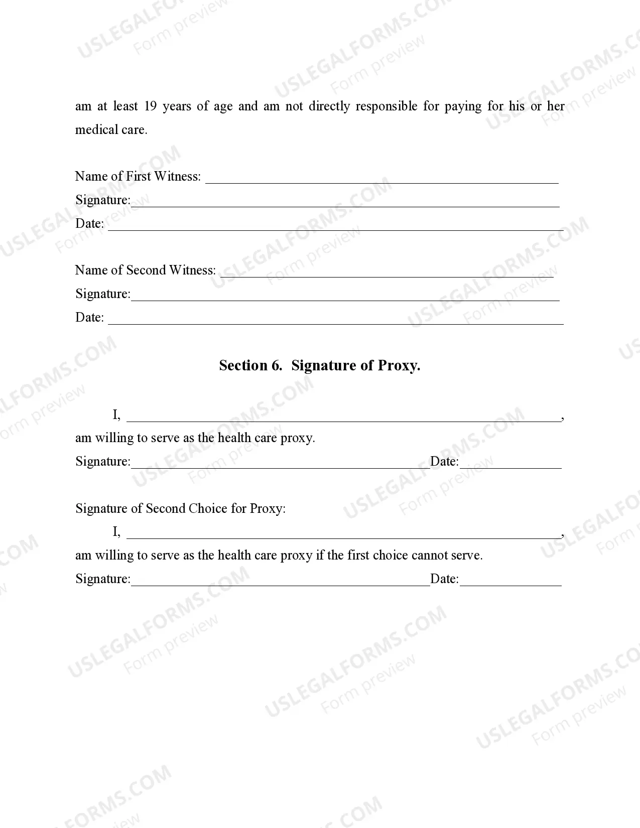 Preview Advance Directive for Healthcare - Living Will and Healthcare Proxy