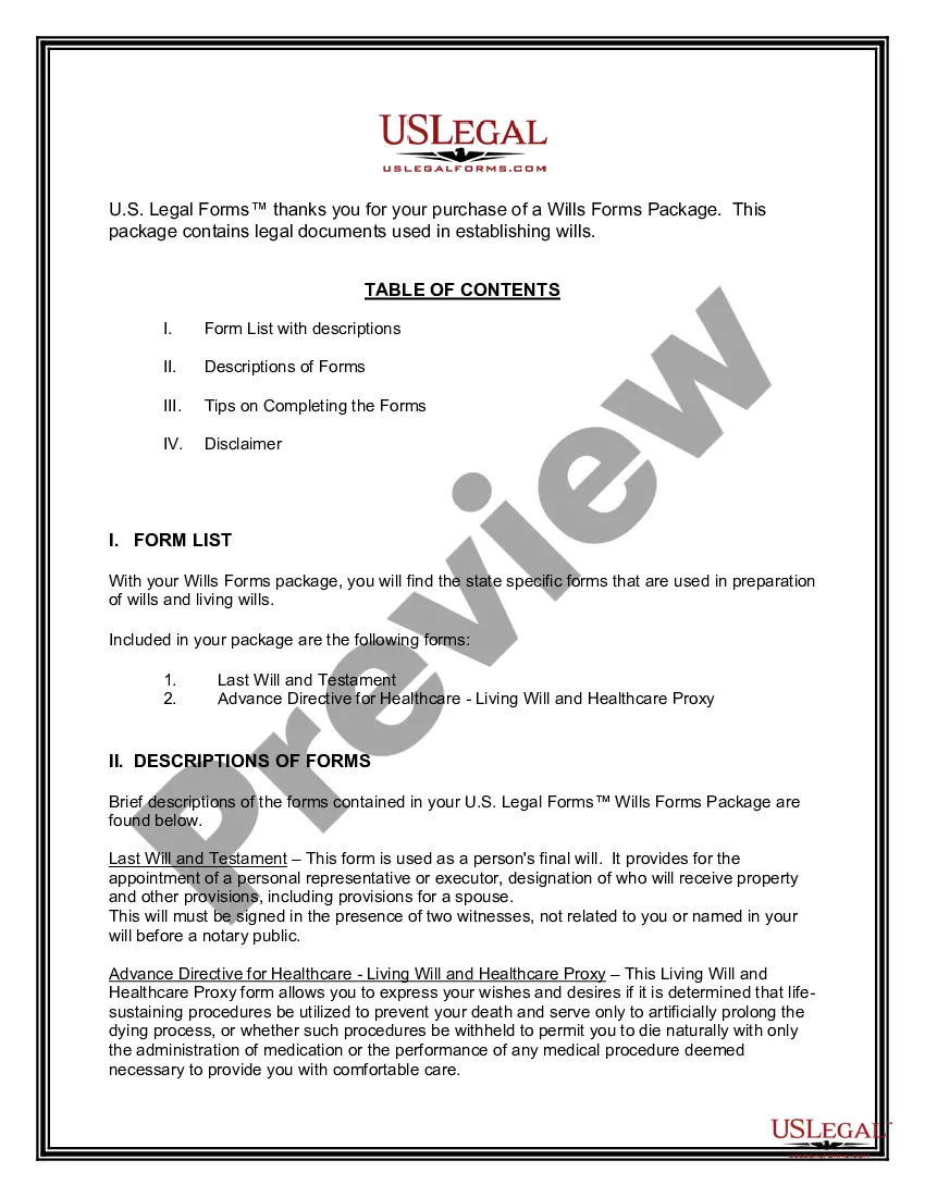 Preview Alabama Wills Forms Package