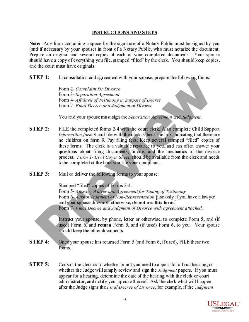 Preview Alabama No-Fault Agreed Uncontested Divorce Package for Dissolution of Marriage for Persons with No Children with or without Property and Debts