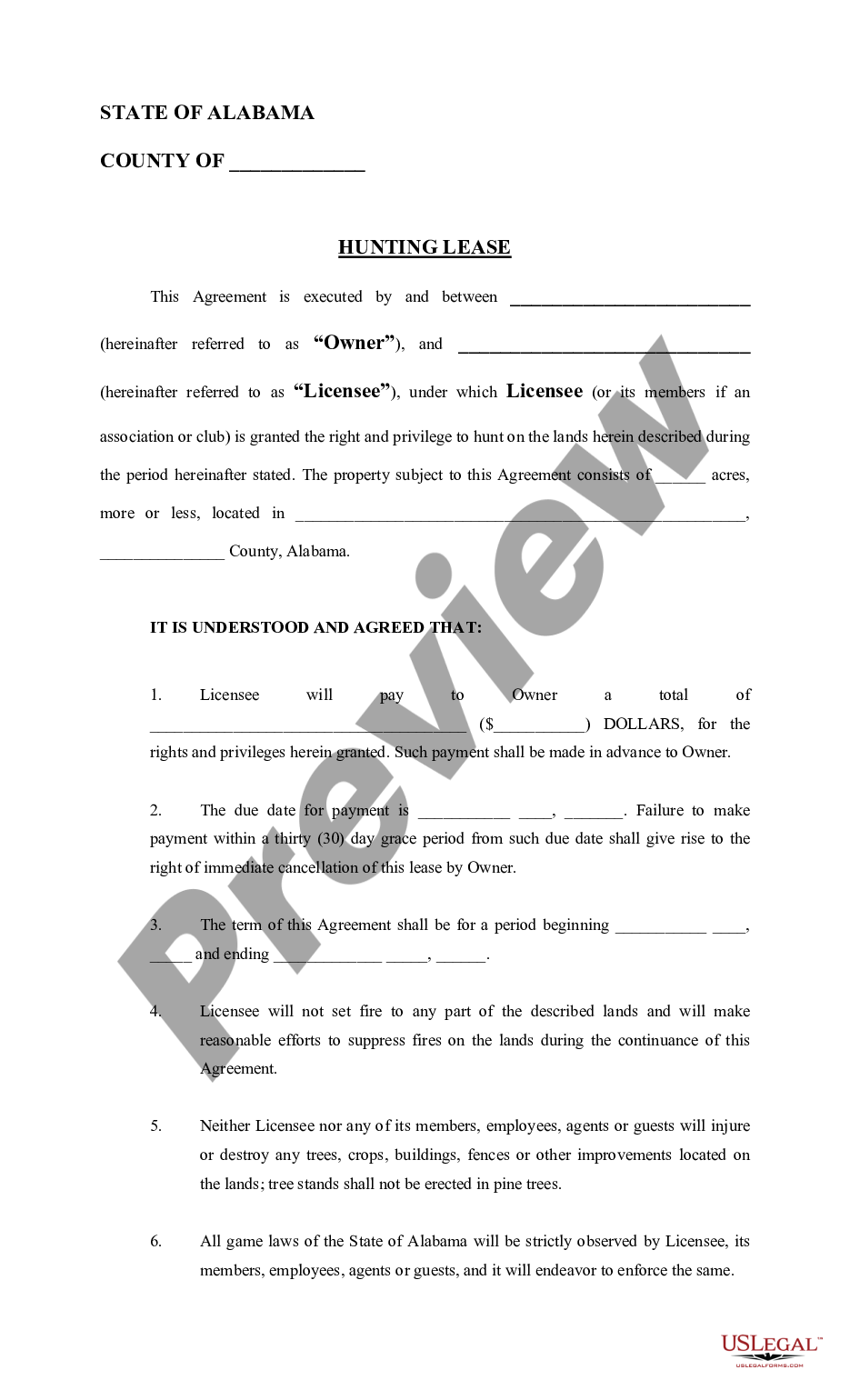 page 0 Hunting Lease - Land or Property preview