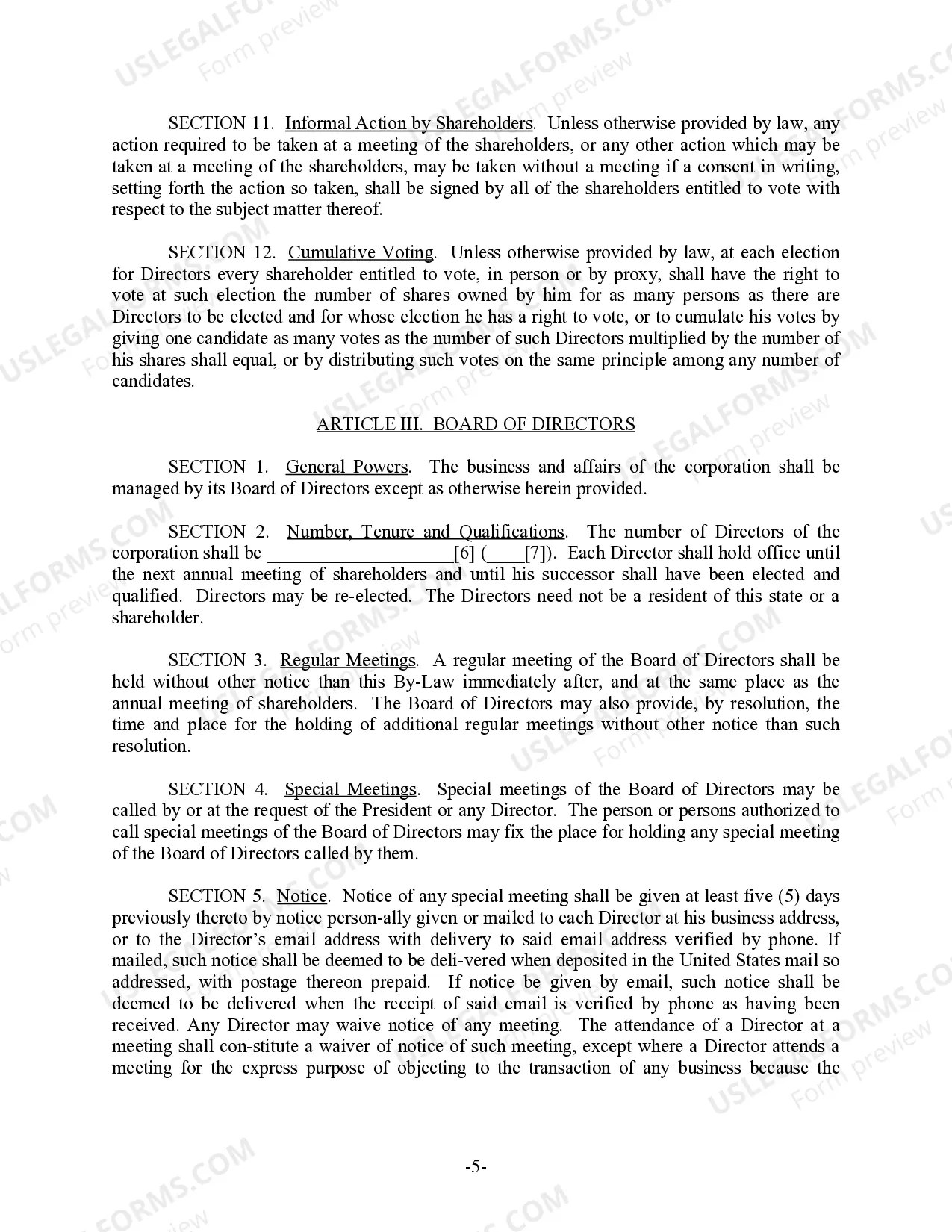 Preview Alabama Bylaws for Corporation