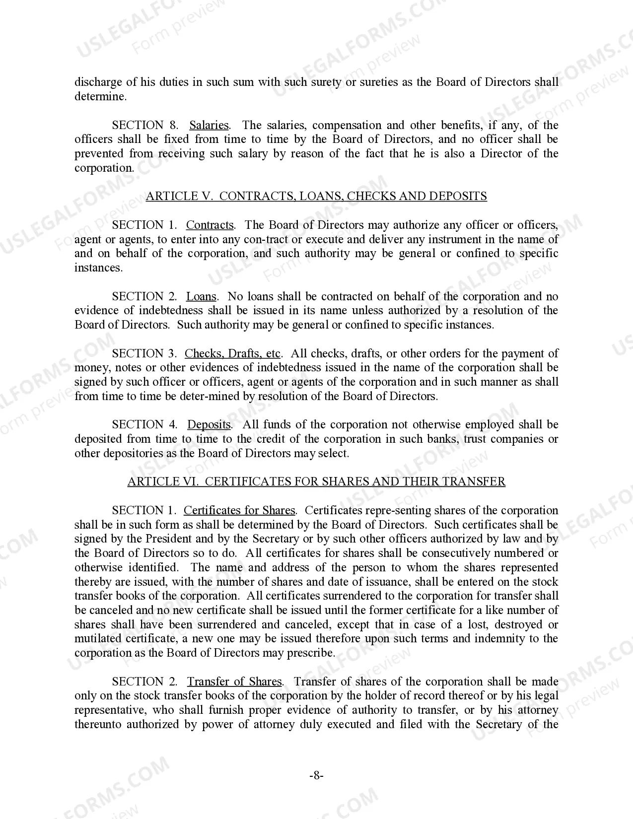 Preview Alabama Bylaws for Corporation