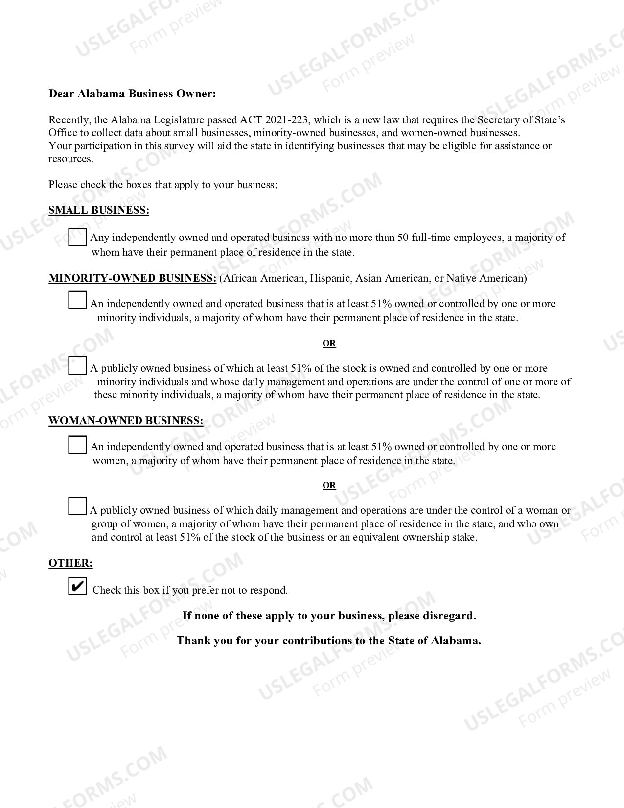 Alabama Articles of Incorporation for Professional Corporation