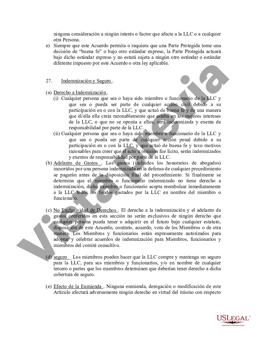 Preview Acuerdo Operativo de Sociedad de Responsabilidad Limitada LLC