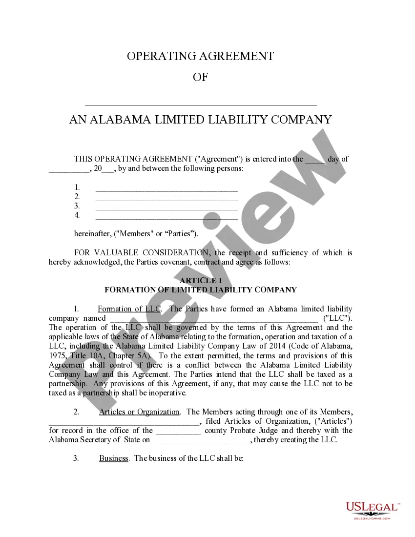 Get Limited Liability Company LLC Operating Agreement Preview Limited Liability Company LLC Operating Agreement