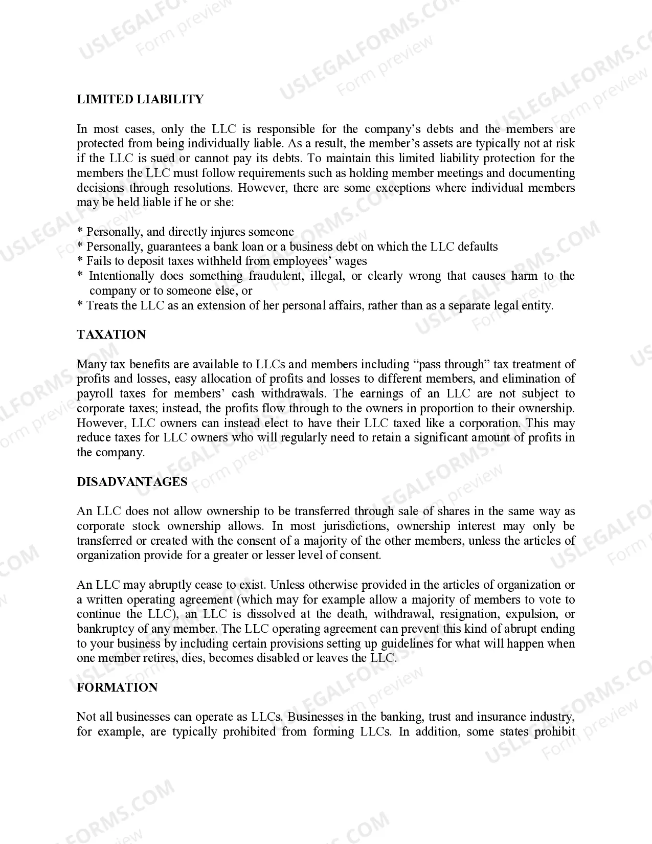 Preview Alabama Limited Liability Company LLC Formation Package