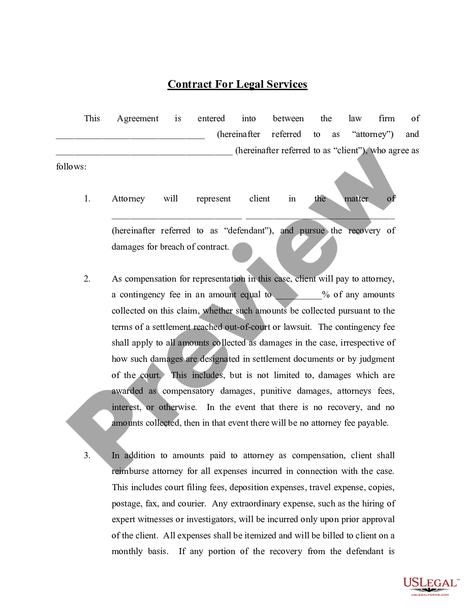 page 0 Contract For Legal Services preview