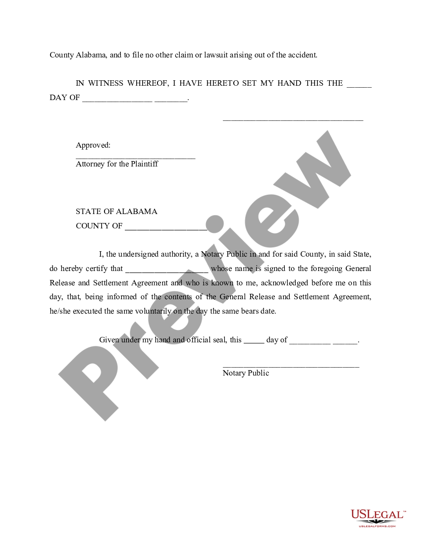 General Release And Settlement Agreement Template For All Claims Us Legal Forms 0168