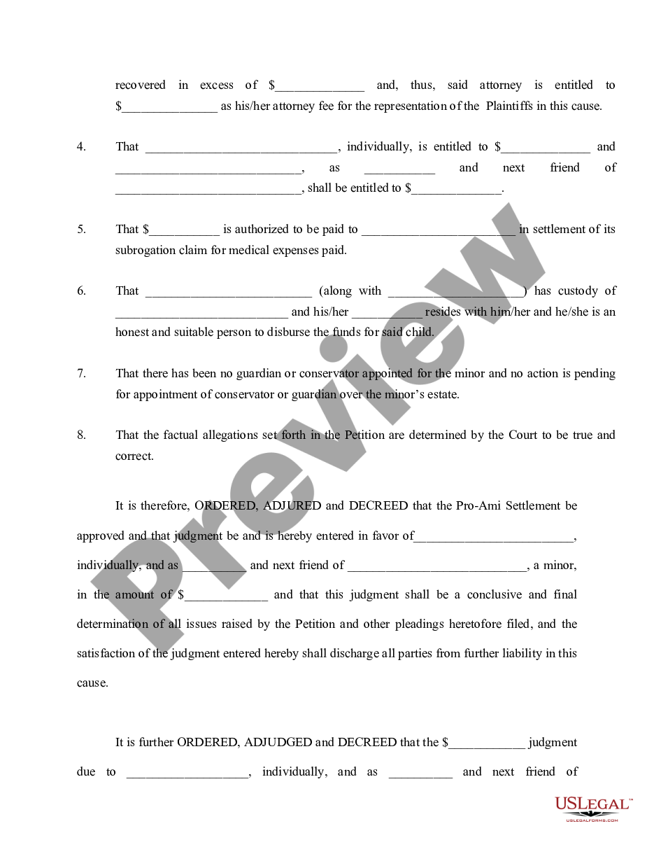 page 1 Order For Pro-Ami Settlement preview