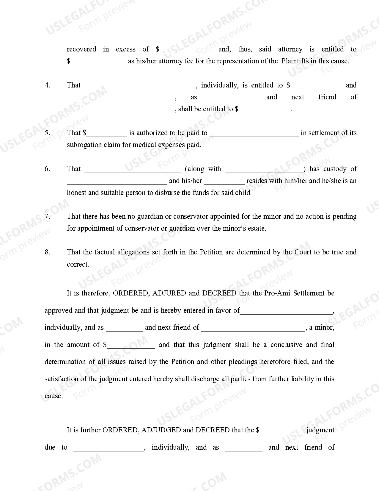 Preview Order For Pro-Ami Settlement