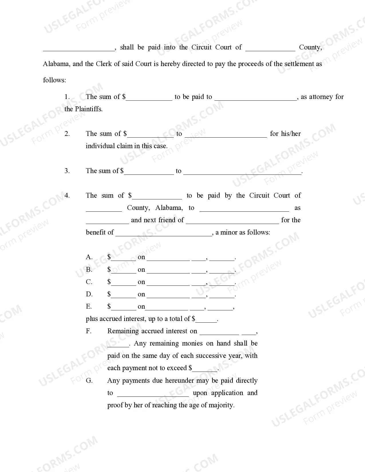 Preview Order For Pro-Ami Settlement