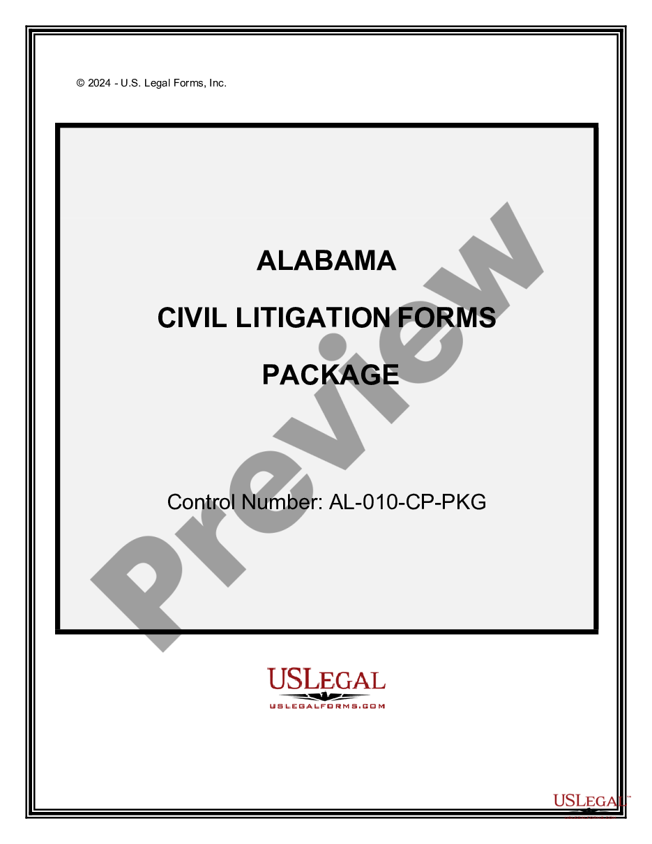 page 0 Alabama Civil Litigation Forms Package preview