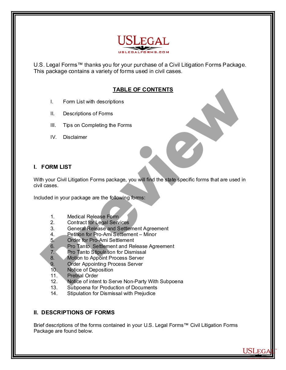 page 1 Alabama Civil Litigation Forms Package preview