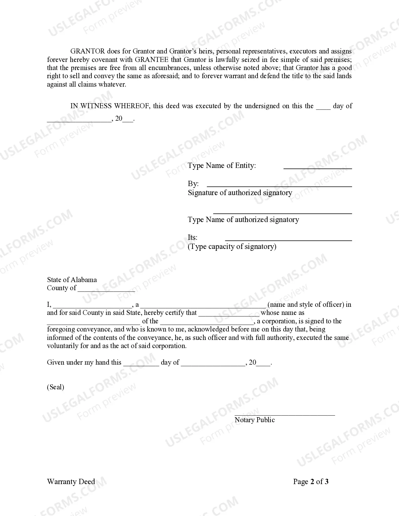 Preview Warranty Deed from Corporation to Individual
