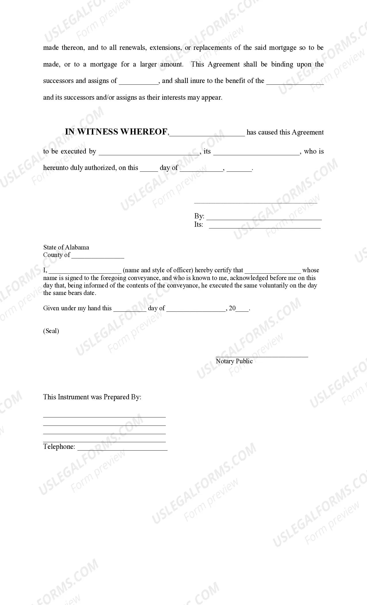 Preview Subordination Agreement
