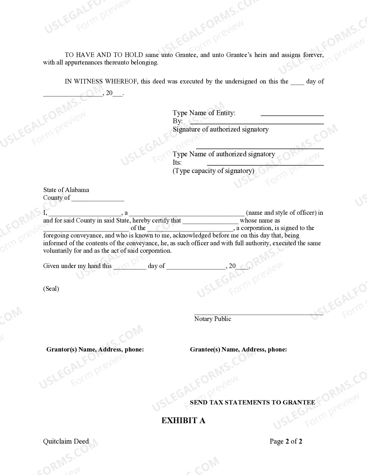 Preview Quitclaim Deed from Corporation to LLC