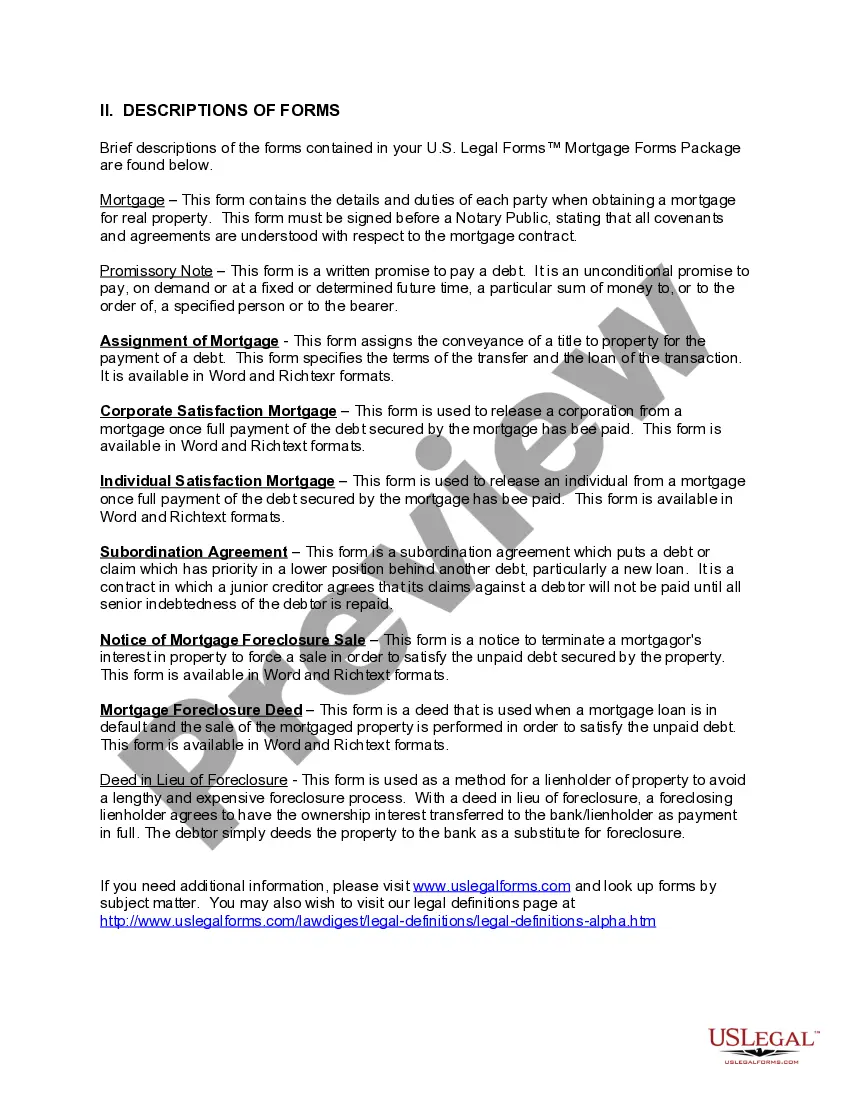 Preview Alabama Mortgage Forms Package