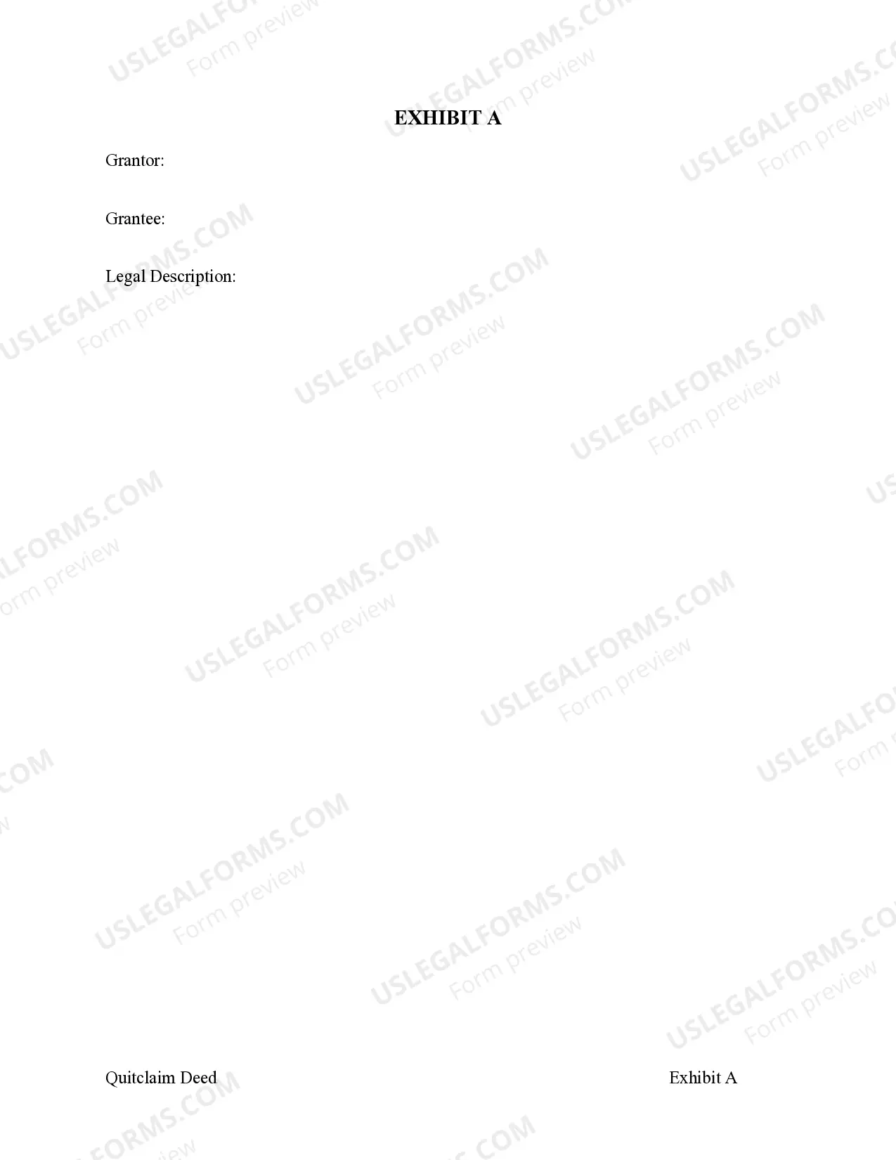 Preview Quitclaim Deed from Corporation to Corporation