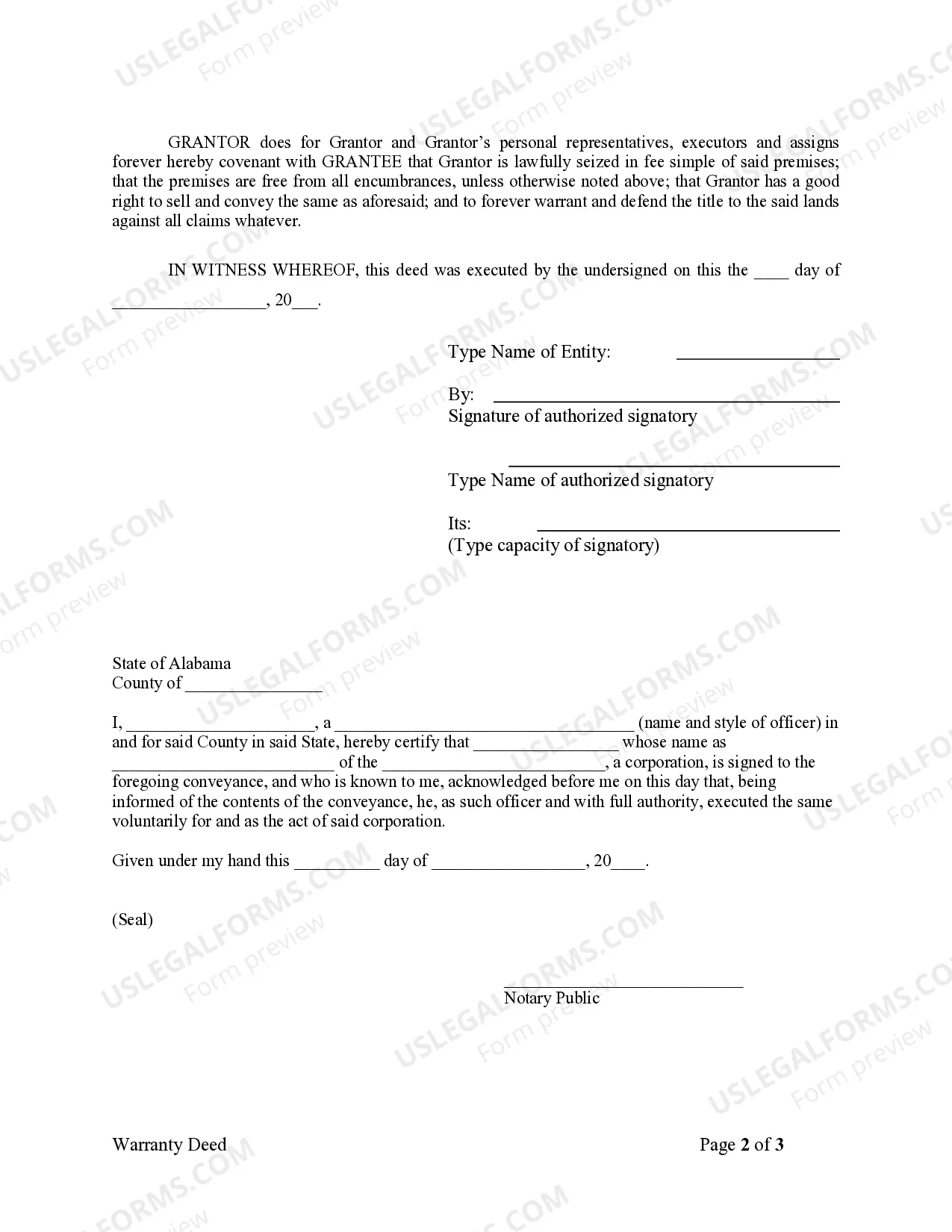 Preview Warranty Deed from Corporation to Corporation