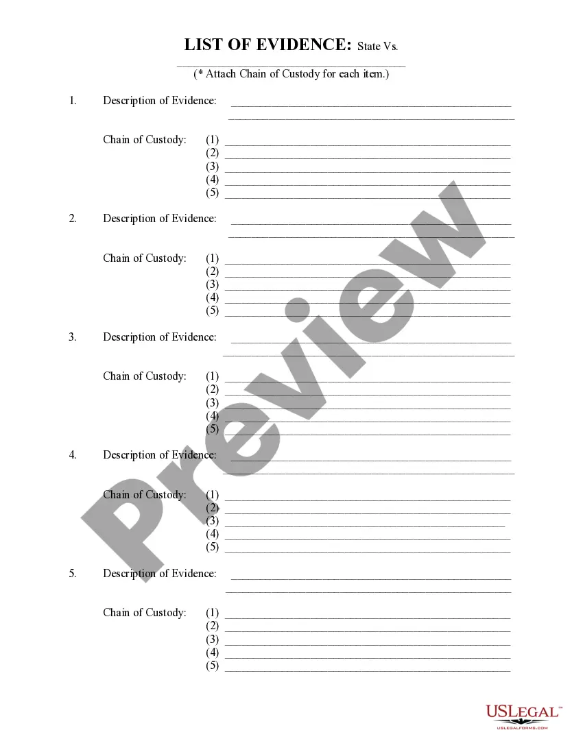 Get Chain of Custody Preview Chain of Custody
