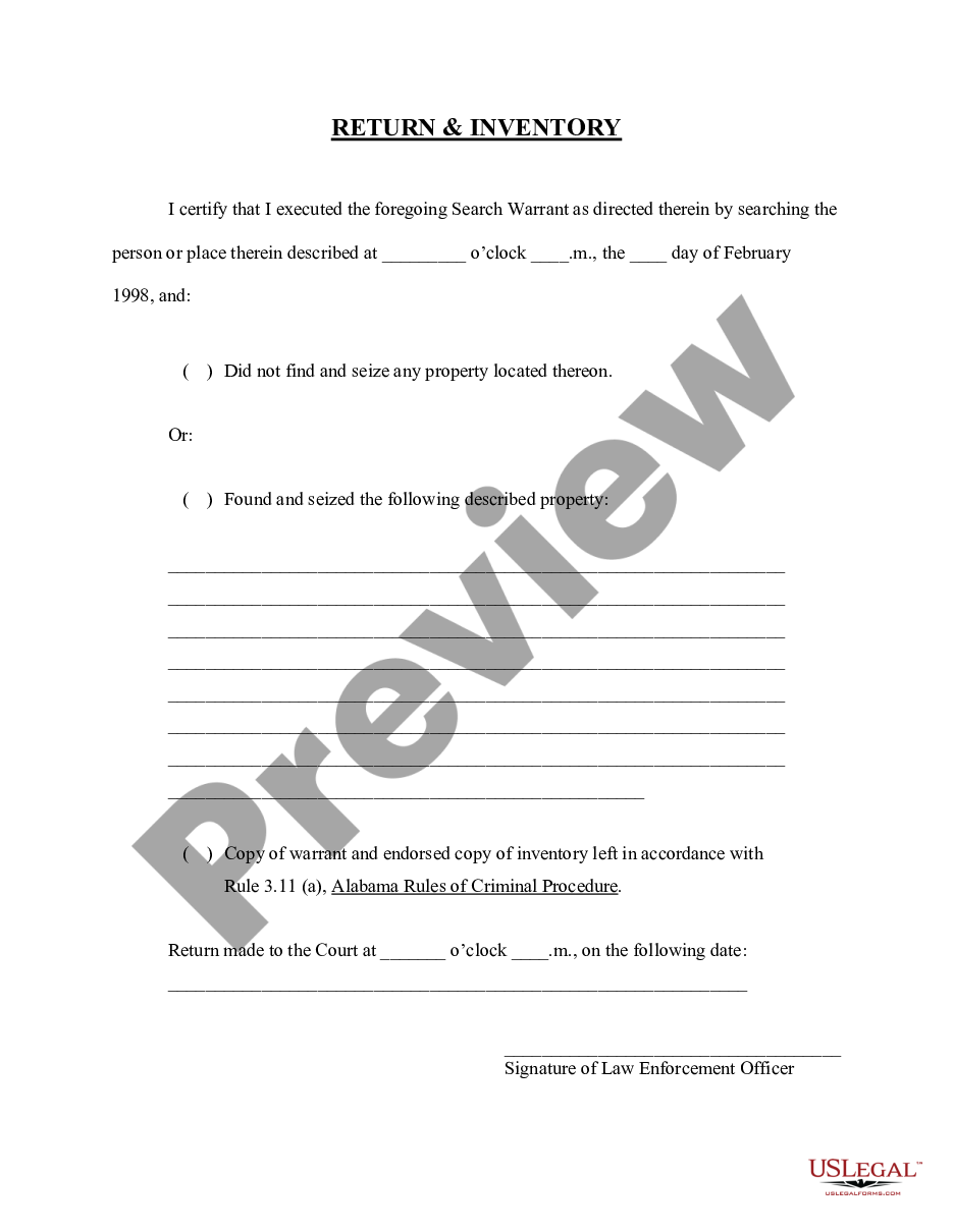 page 2 Search Warrant and Return preview