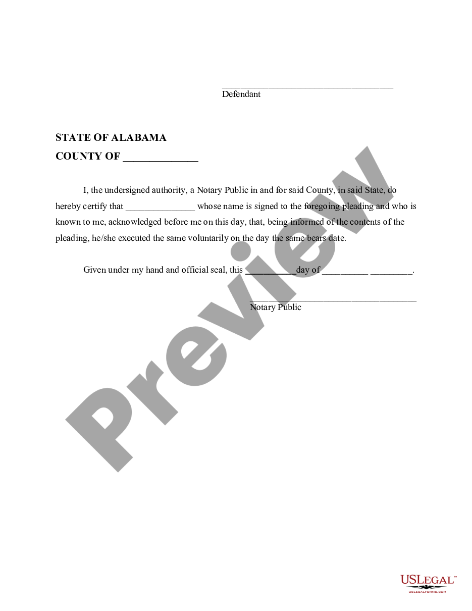page 1 Answer of Defendant to the Complaint for Forfeiture and Seizure of Property preview