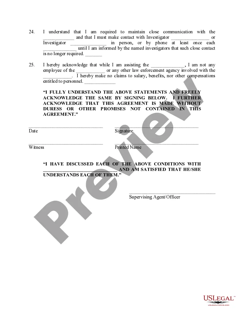 Preview Informant Agreement