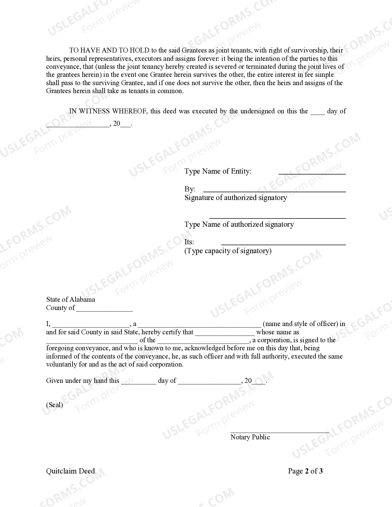 Preview Quitclaim Deed from Corporation to Two Individuals