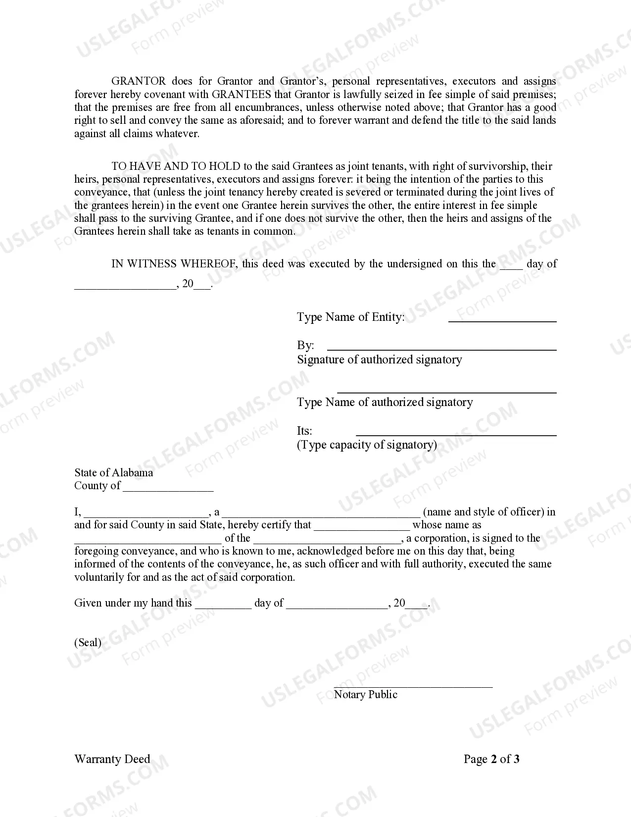 Preview Warranty Deed from Corporation to Two Individuals