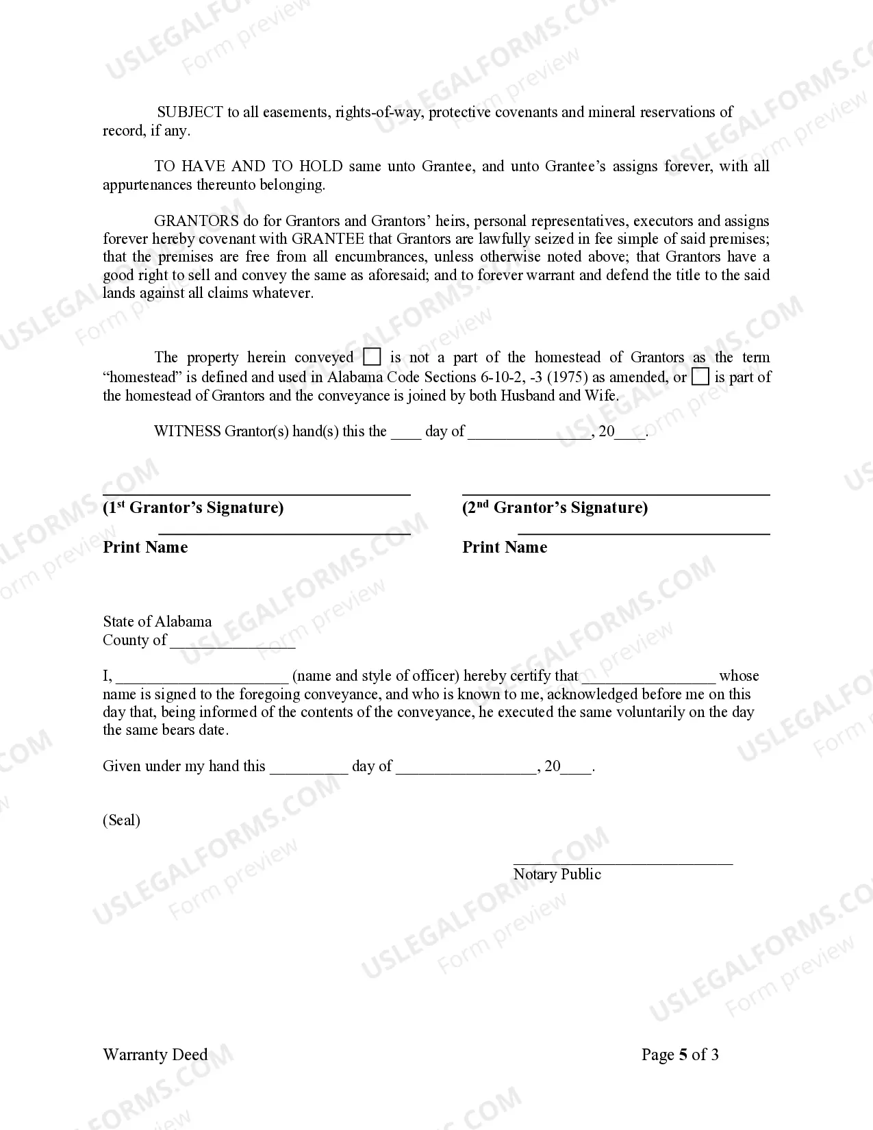Preview Warranty Deed from Husband and Wife to a Trust
