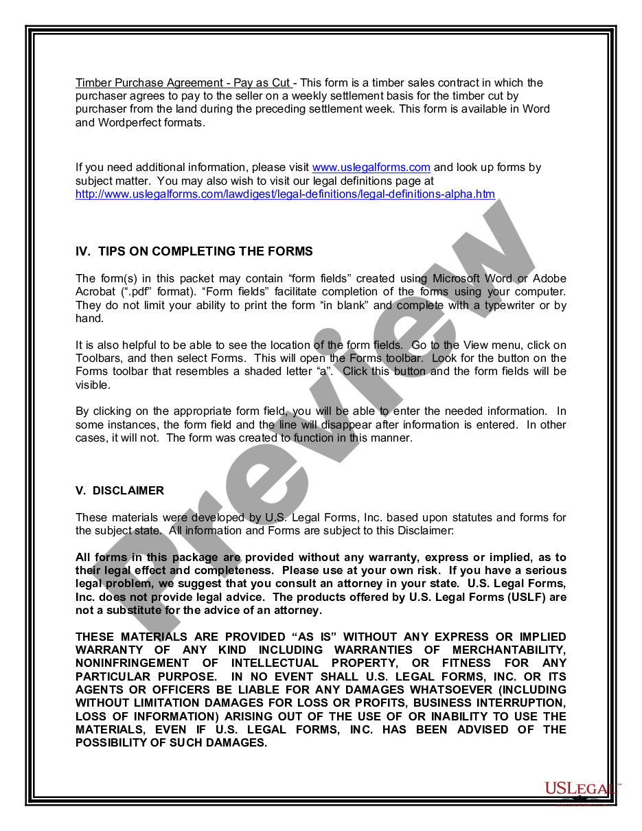 page 2 Alabama Timber Purchase Forms Package preview