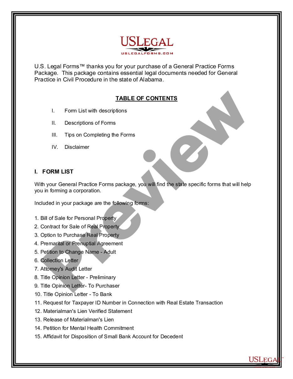page 1 General Practice Forms Package preview