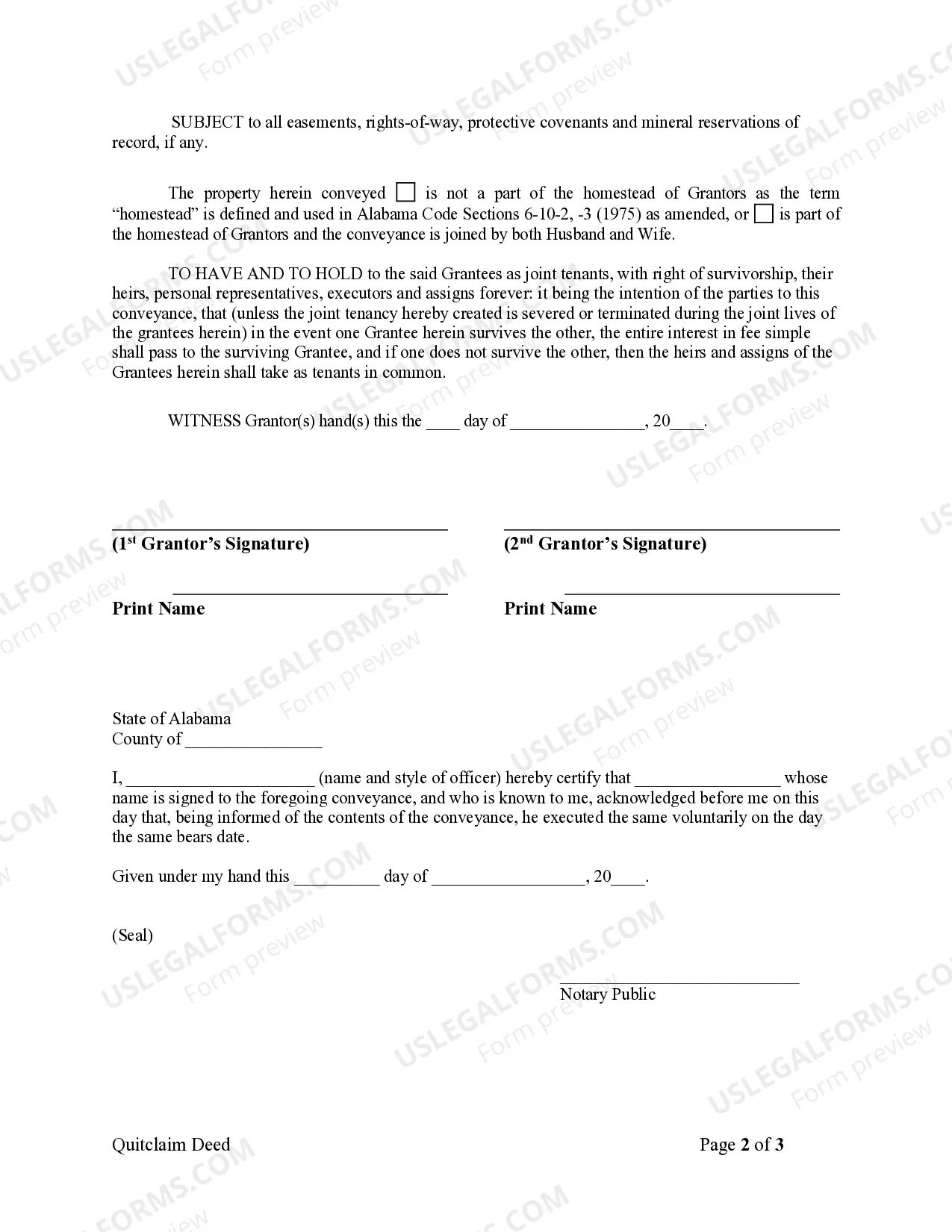 Preview Quitclaim Deed from Husband and Wife to Husband and Wife