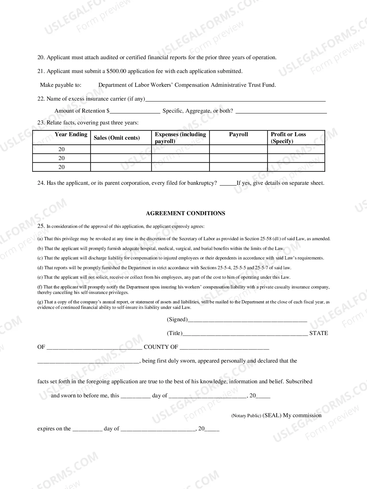 Preview Employers Application For Self Insurance