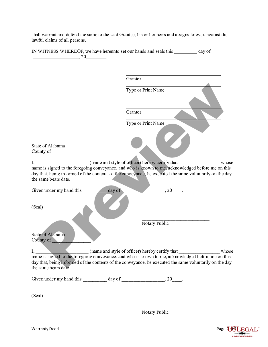 page 3 Warranty Deed - Two Individual Grantors to One Individual Grantee preview